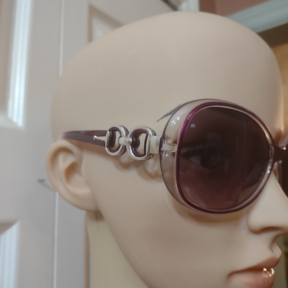 New women's purple and clear fashion sunglasses - Picture 3 of 4